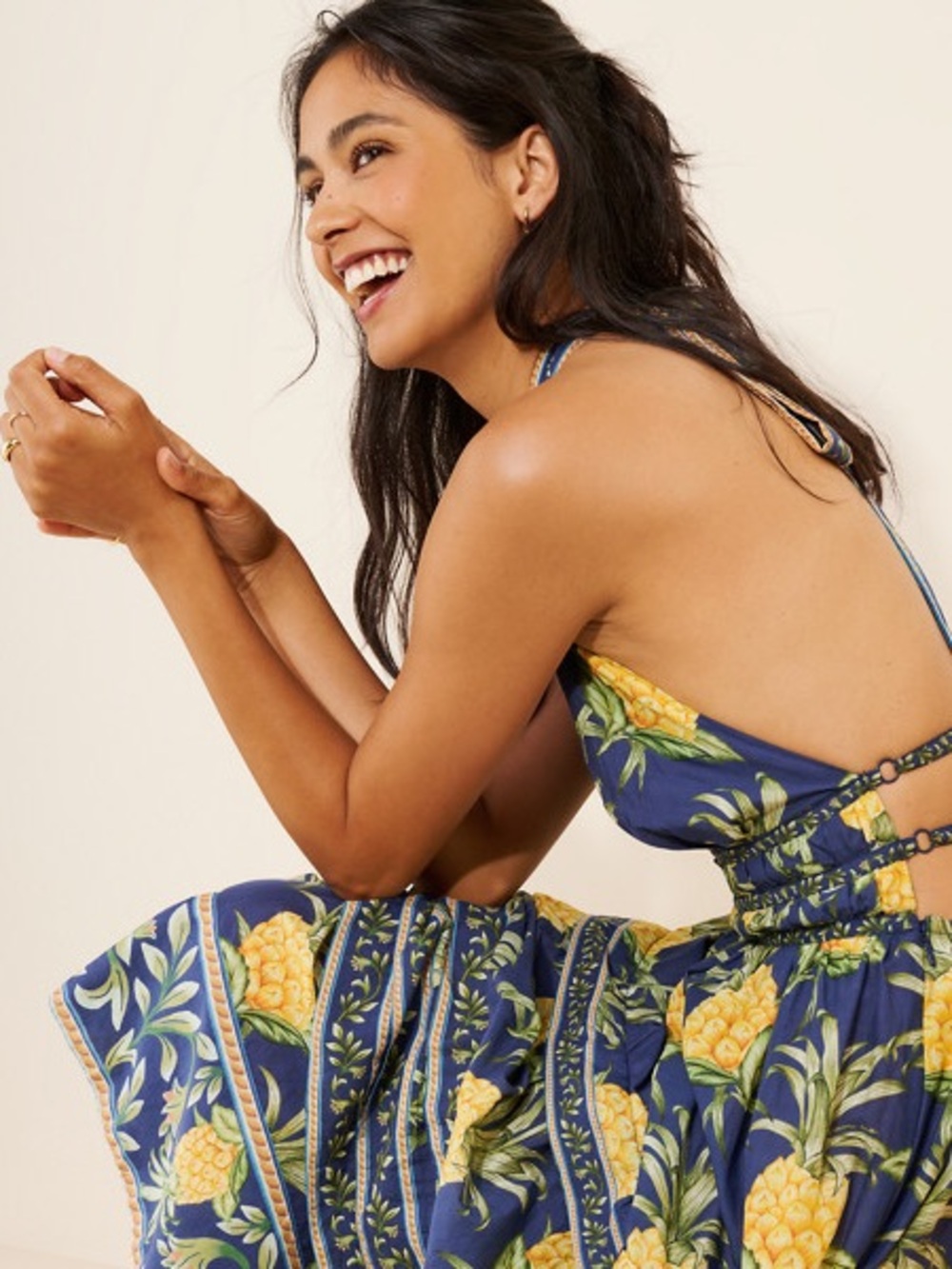 FARM Rio Delicate Pineapple Halter Midi Dress XL NWT - Picture 5 of 16